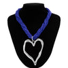 Exaggerated rice bead multi-layered heart-shaped pendant necklace personalized lava peach heart necklace accessory