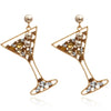 Dazzling Rhinestone Martini Earrings