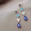 Amor In Blue Heart Drop Earrings