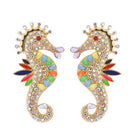 Boucles d'oreilles hippocampe scintillantes