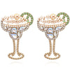 Dazzling Rhinestone Martini Earrings