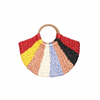 Half Moon Multicolored Rattan Bag