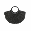 Half Moon Black Rattan Bag
