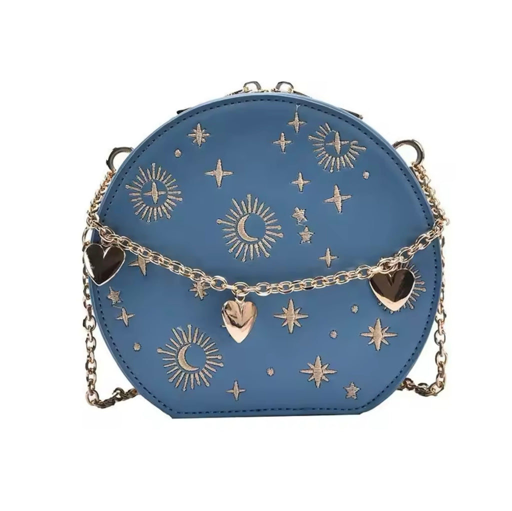 Les Étoiles Mini Embroidered Round Bag