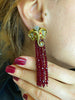 Beaded Chandelier Elephant Earrings
