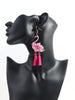 Pink Flamingo Flower Earrings