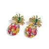 Rhinestone Pineapple Earrings