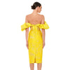 Havana Nights Yellow Mesh Jacquard Dress