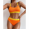 Color Block High Waisted Bikini