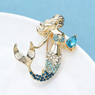 Rhinestone Mermaid Brooch