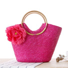 Ravishing Roses Straw Tote Bag