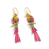 Elegant Perching Parrot Crystal Earrings