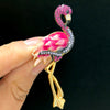 Pink Rhinestone Flamingo Brooch