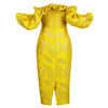 Havana Nights Yellow Mesh Jacquard Dress
