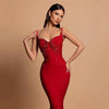 The Amara | Crystal-Embellished Bandage Midi Dress