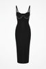 The Amara | Crystal-Embellished Bandage Midi Dress