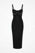 The Amara | Crystal-Embellished Bandage Midi Dress
