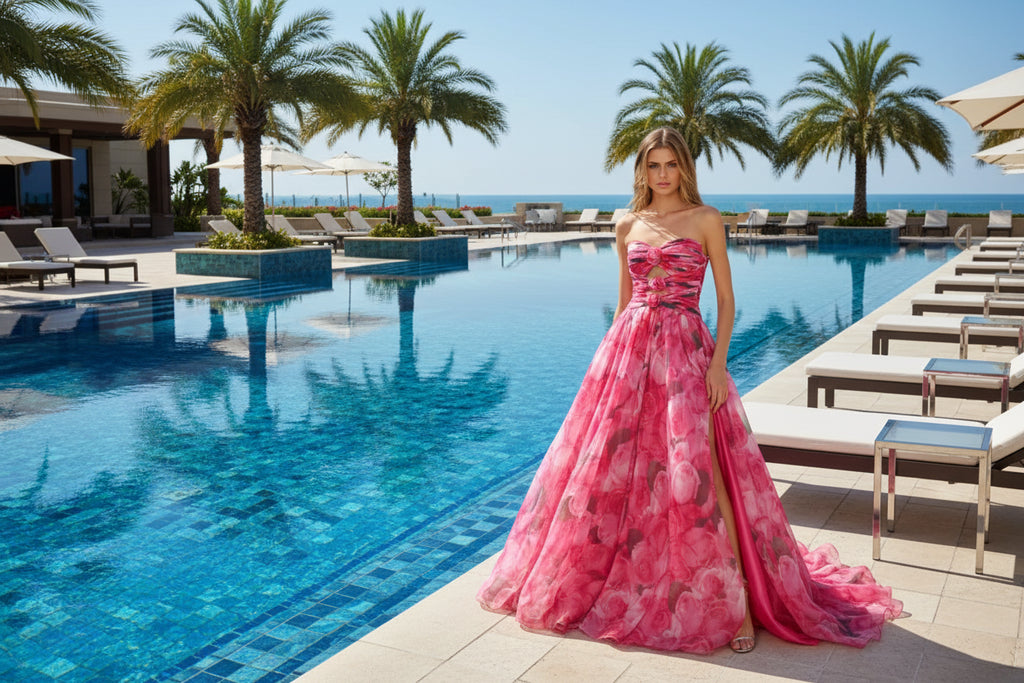 Blooming Siren One Piece Swimsuit and Sarong Skirt