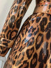 Leopard Print Snake Skin Trench Coat