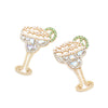 Dazzling Rhinestone Martini Earrings