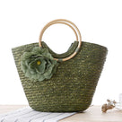 Ravishing Roses Straw Tote Bag