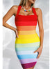 Rainbow Mini Bandage Dress