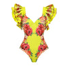 The Soleil Jardin One Piece Ruffled Swimsuit and Sarong