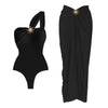The Sun Maiden Over The Shoulder One Piece Swimsuit and Sarong