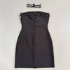 Midnight Heiress Strapless Crystal Mini Dress With Choker
