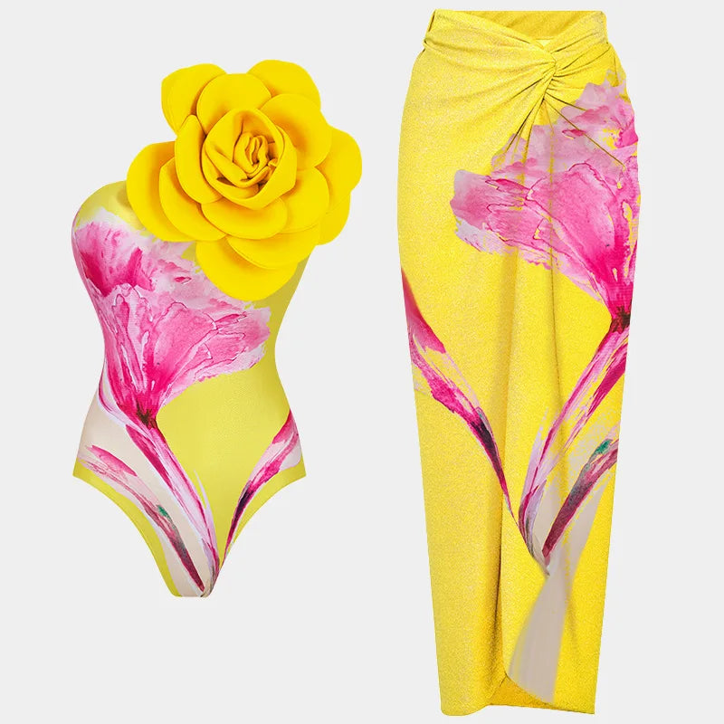 Exotic Bloom One Piece and Sarong