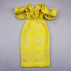 Havana Nights Yellow Mesh Jacquard Dress