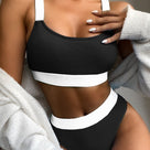 Color Block High Waisted Bikini