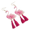 Pink Flamingo Flower Earrings