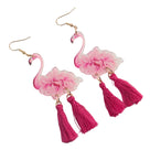Pink Flamingo Flower Earrings