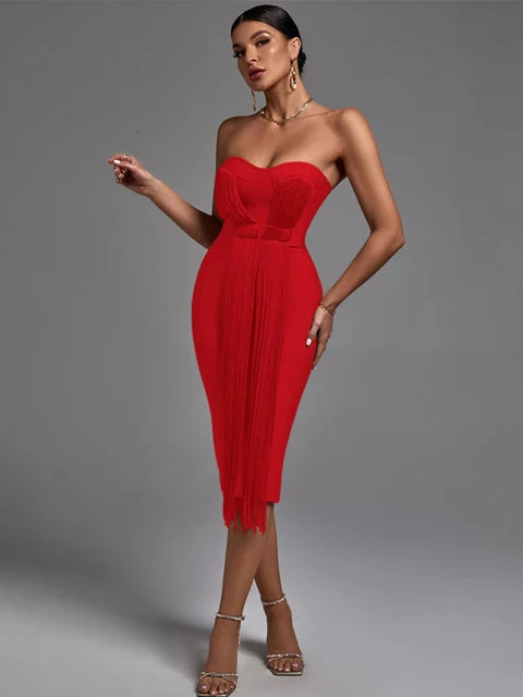 Sienna Tassel Bandage Dress SHAWN ANDREA Sienna Tassel Bandage Dress SHAWN ANDREA