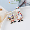 Mr and Mrs Claus Rhinestone Earrings