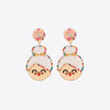 Rhinestone Alloy Mrs. Claus Earrings