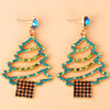 Rhinestone Christmas Tree Earrings