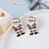 Mr and Mrs Claus Rhinestone Earrings