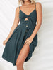 Cutout Smocked Sweetheart-Neck Cami Dress