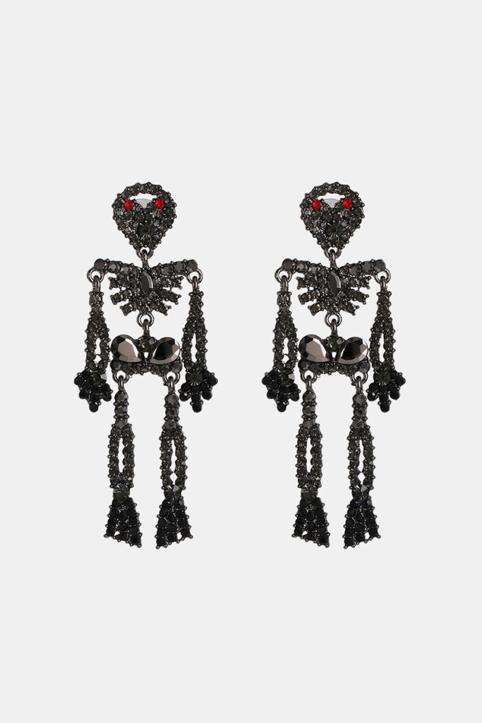 Glass & Stone Skeleton Earrings