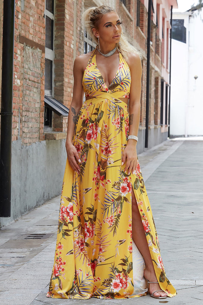 Sun Kissed Halter Dress