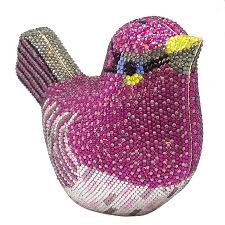 Bird Of Bling Rhinestone Minaudiere Clutch