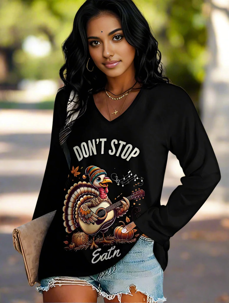 DON'T STOP Eat'n Long Sleeve Graphic Tee