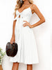 Cutout Smocked Sweetheart-Neck Cami Dress