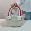 Rainbow In The Clouds Wicker Handbag