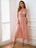 Xanthe Rhinestone Mesh Overlay Dress