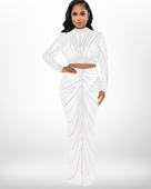 Dazzling 2 Piece Crop Top and Maxi Skirt Set