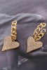 Chained Heart C-Hoop Earrings