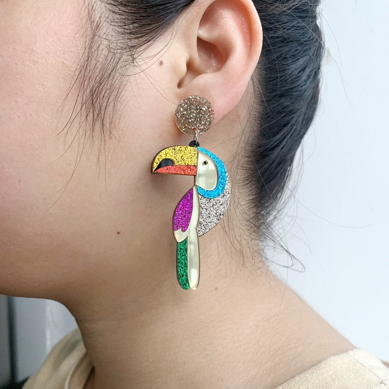 Tropical Parrot Earrings